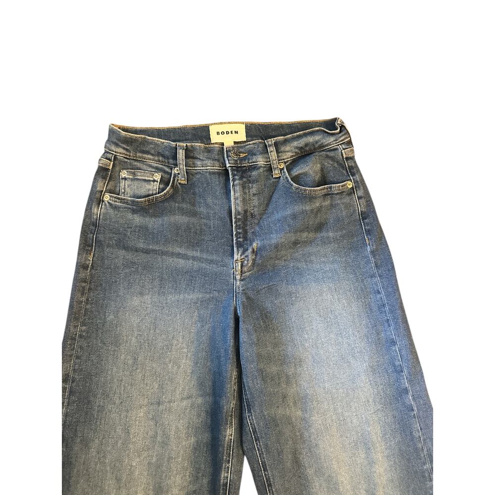 Women W30 L30 Boden R0269 High Rise Wide Leg Jeans Denim Pants Stretch Blue - Picture 2 of 7